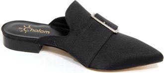 My Chalom Satijnen Schoenen met Sabot Stijl - Dames - Slip ons - Zwart - 36 EU - Satijn - Schoenen