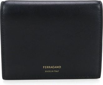 Ferragamo Black Leather Long Wallet (Bi-Fold) (Pre-Owned)