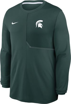 Nike Michigan State Sideline Coach Nike Mens Dri-FIT College Long-Sleeve Top in Green | 03B1024NMST-GQK