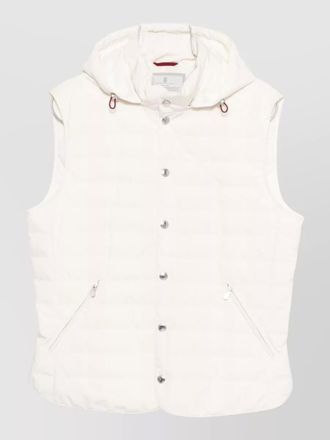 Brunello Cucinelli hooded down gilet sleeveless zip pockets