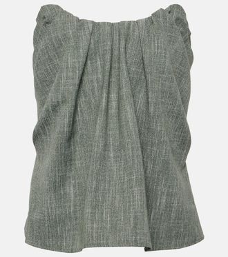 Co Gathered wool-blend top