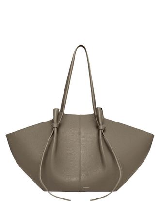 Yuzefi Womens Leather Shoulder Bag Mochi Beige