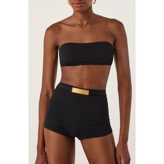 Vix Monica High Waist Swim Shorts in Black at Nordstrom, Size X-Large