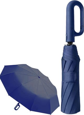 Generic Automatic Folding Umbrella, Windproof Compact Travel Umbrella, UV Protection Canopy, Single Touch, Sturdy Water- Fabric, Carabiner Handle For Travel, 
