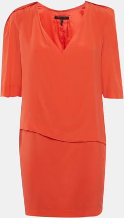 Maje Red Silk V-Neck Mini Dress