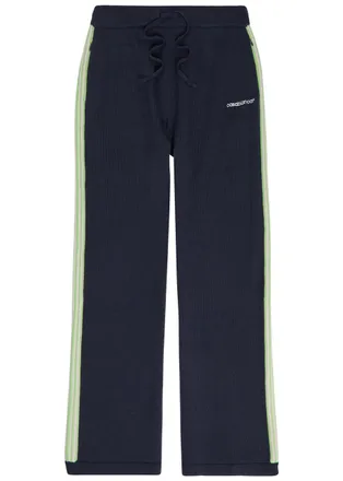 Casablanca Casablanca Logo-embroidered Merino Wool Track Trousers - Navy - XL