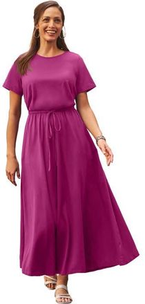 Jessica London Drawstring Maxi Dress in Raspberry at Nordstrom, Size Small