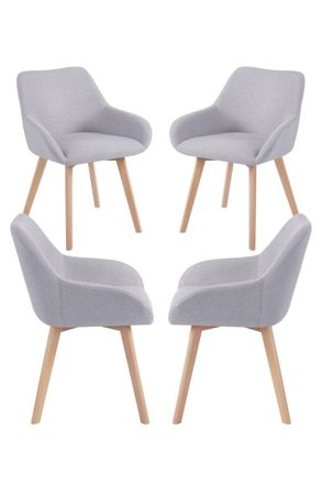 Regalos Miguel Packs Sillas Comedor - Pack 4 Sillas Venly Tela - Gris Claro