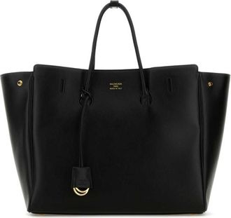 Balenciaga Black Leather Carry All Hampton Shopping Bag