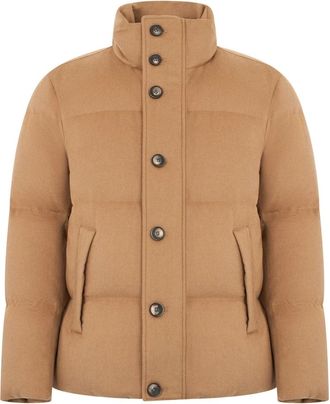 Herno Gewatteerde jas - Heren - Winterjassen - Bruin - XL - Wol - Jassen