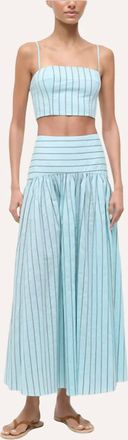 Staud Procida Skirt In Pool Stripe