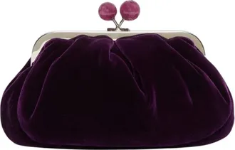 Max Mara Wkagiochi Velvet Clutch - Dames - Tassen - Paars - Maat: ONE Size Velours