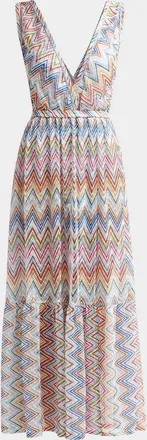 Missoni Long Zig Zag Tulle Dress Coverup