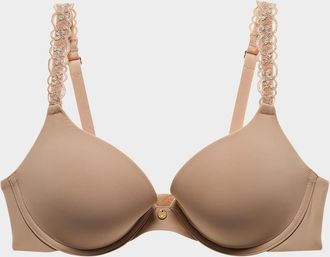 Natori Pure Luxe Lace-Trim Push-Up Bra