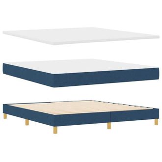 vidaXL Cama Con Somier Y Colch&oacute;n Crema 90x200 Cm Fabric Azul Vidaxl