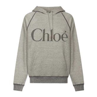 Chlo&eacute; Hoodies, female, Gray, Size: XS Cozy Hooded Sweater in Vapor Grey