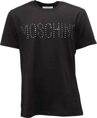 Moschino Blauw Gestreept Katoenen Breisel - Heren - T-shirts - Zwart - M - Katoen - Tops