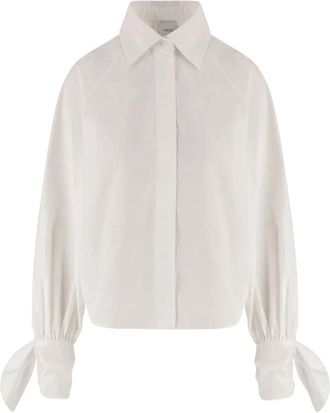 Patou Katoenen blouse met gestrikte mouwen - Dames - Overhemden - Wit - M - Katoen - Overhemden