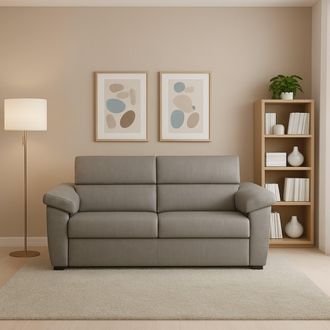 Dmora Sof&aacute; Fijo 2 Plazas Pisogne, Desenfundable, Hidr&oacute;fugo Made In Italy, Lavable, 185x95x100h Cm Gris Tortora