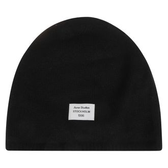 Acne Studios Kasjmier muts met logo - Heren - Accessoires - Zwart - Maat: ONE Size Kasjmier