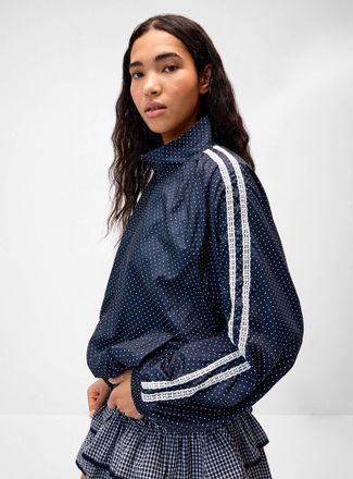 Twik Womens Crocheted polka-dotted jacket