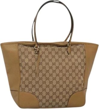 Gucci Pre-owned Tote Bags, female, Beige, Size: ONE SIZE Pre-owned Canvas gucci-bags