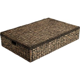 Happimess Holden 30 Classic Costal Hand-Woven Hyacinth Wicker Under Bed Storage Basket with Lid in Brown at Nordstrom