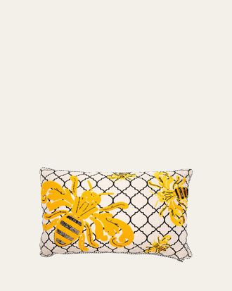 MacKenzie-Childs Queen Bee Outdoor Lumbar Pillow