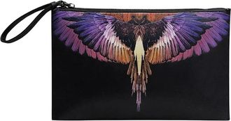 Marcelo Burlon Wings Print Clutch - Heren - Clutches - Zwart - ONE Size - Tassen