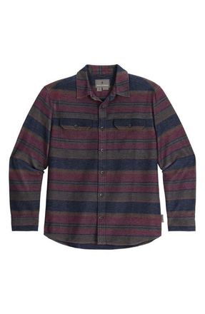 Royal Robbins Clouds Rest Hemp Blend Button-Up Shirt in Naval Pacific Crest Stripe at Nordstrom, Size X-Large