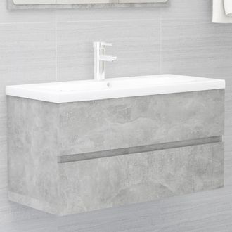 vidaXL Mueble Con Lavabo Madera De Ingenier&iacute;a Gris Hormig&oacute;n Vidaxl