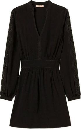 Twin-Set Abito corto con scollo a V - Nero