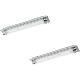 Loops 2 PACK Wall Flush Ceiling Light Colour Chrome Shade Clear Plastic Crystal LED