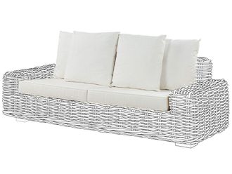 Beliani Conjunto de fundas de coj&iacute;n de exterior blanco