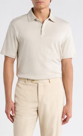 Robert Barakett Georgia Solid Pima Cotton Polo in Moonstone at Nordstrom, Size Xx-Large