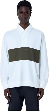Margaret Howell Polo met paneldetails en lange mouwen - Heren - Polos - Wit - M - Katoen - Tops