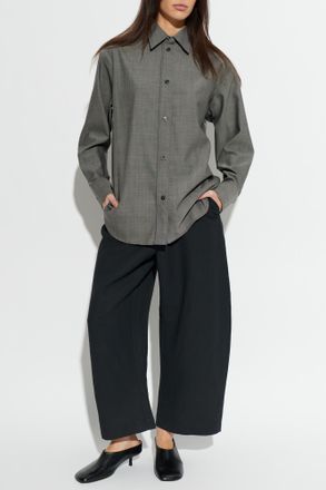STUDIO NICHOLSON Wool Shirt Rouen, Womens, Grey