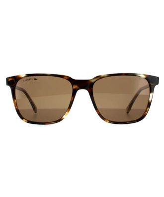 Lacoste Square Unisex Havana Brown Sunglasses - One Size