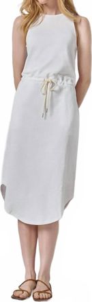Lilla P Textured Terry Shirttail Midi Dress In White