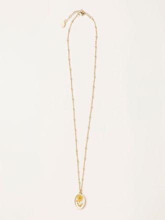 Fat Face FatFace Pressed Flower Necklace in Yellow