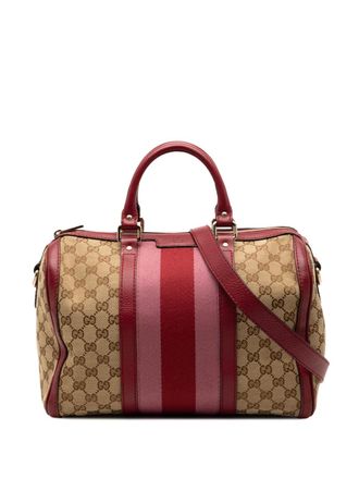 Gucci 2000-2015 Medium GG Canvas Web Joy Boston Bag satchel - women - Canvas/Calf Leather/Leather - One Size - Brown