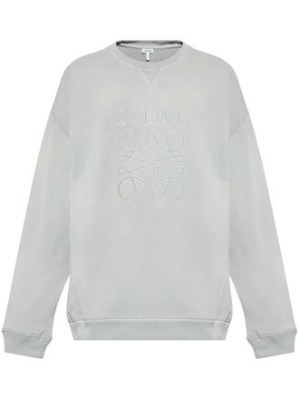 Loewe embroidered logo sweatshirt - men - Cotton - M - Grey