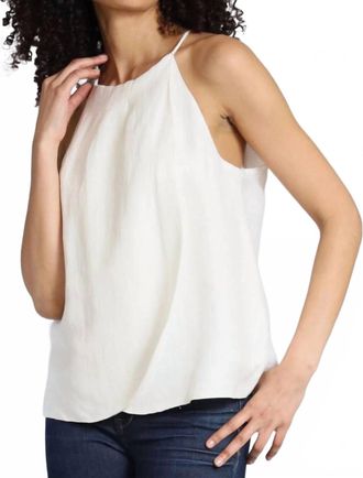 Lola & Sophie Cupro Linen Halter Top In White