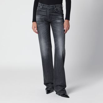 Haikure Jeans a gamba dritta neri in cotone