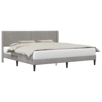 vidaXL Struttura Del Letto Grigio Chiaro 180 X 200 Cm Velluto Vidaxl