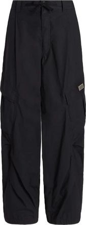 Dolce & Gabbana Logo-Plaque Cargo Broek - Heren - Wijde Broeken - Zwart - M - Katoen - Broeken