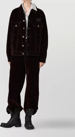 Miu Miu velvet chambray long sleeve jacket