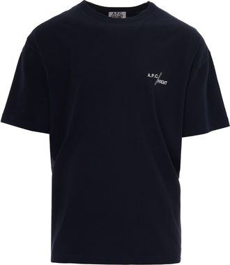 A.P.C. Straight-Cut Dark Navy T-Shirt with Logo Detail