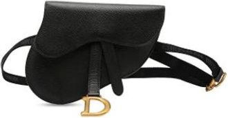 Dior Pre-owned Belt Bags, female, Black, Size: ONE SIZE Pre-owned The Saddle Belt Pouch