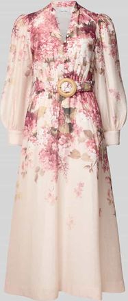 Forever New Tailliertes Abendkleid aus Lyocell-Mix mit Leinen-Anteil Modell PEYTON in Rosa, Größe 36